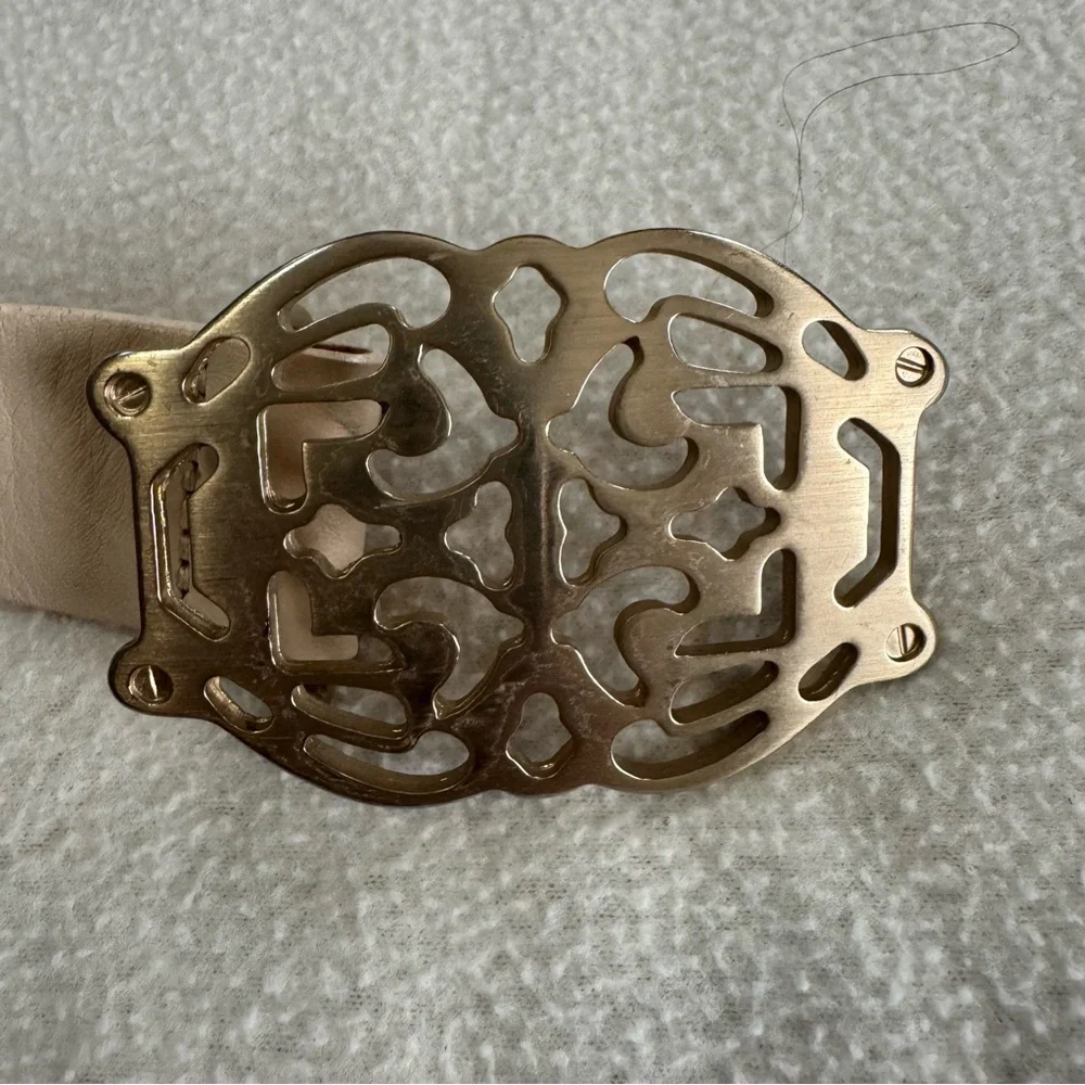Cole Haan Cream Off White Leather Belt Women Size Small