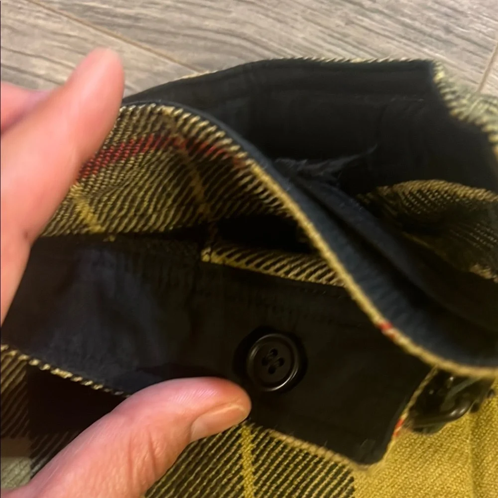 Bonpoint wool Yellow and Black Pleated Skirt leather buckle