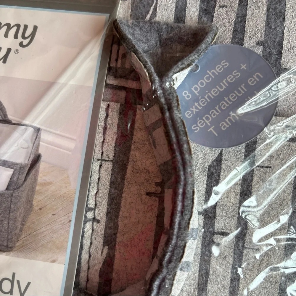 Sammy & Lou Felt Storage Caddy - Birch, Grey Print Removable Divider Sealed