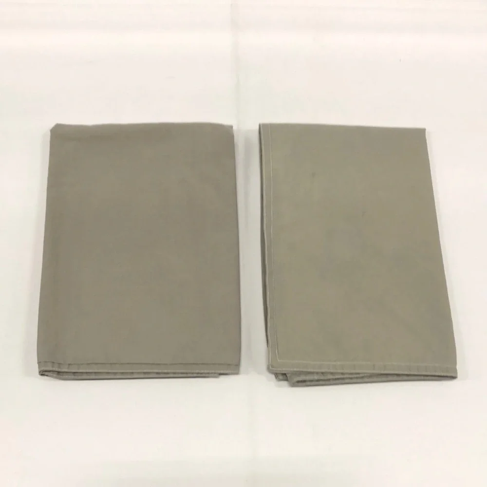 Set of (2) West Elm Organic Cotton Moss Green Pillowcases