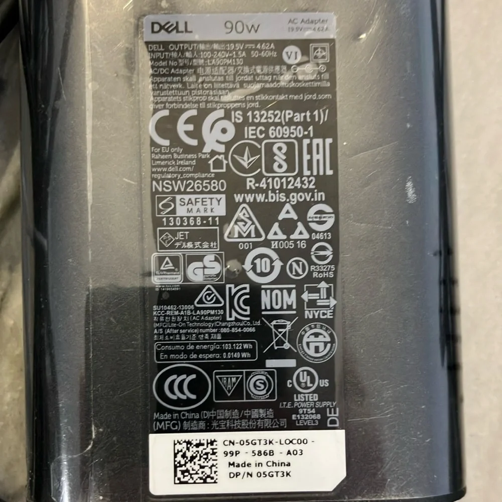 OEM Dell Black Power Adapter with Cables cord charger supply