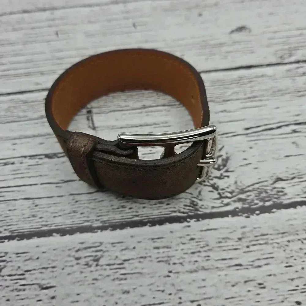 Hermes Etriviere Brown Leather Bracelet
