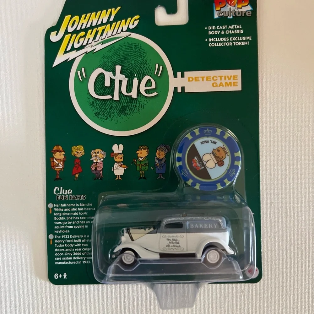 White Die-Cast Toy Car with Vintage‎ Design