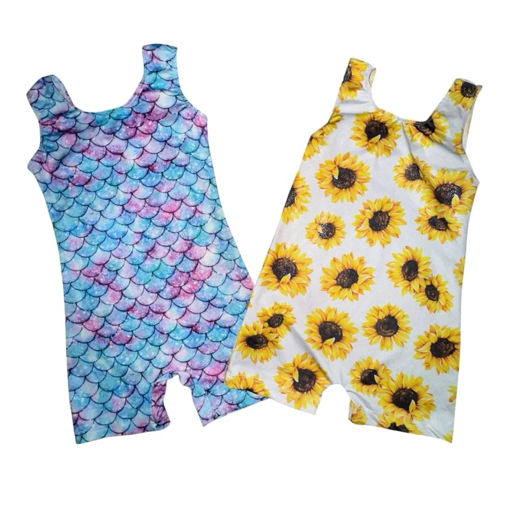 🎀3/$23🎀 Mermaid & Sunflower Dance/ Gymnastics Leotard Set