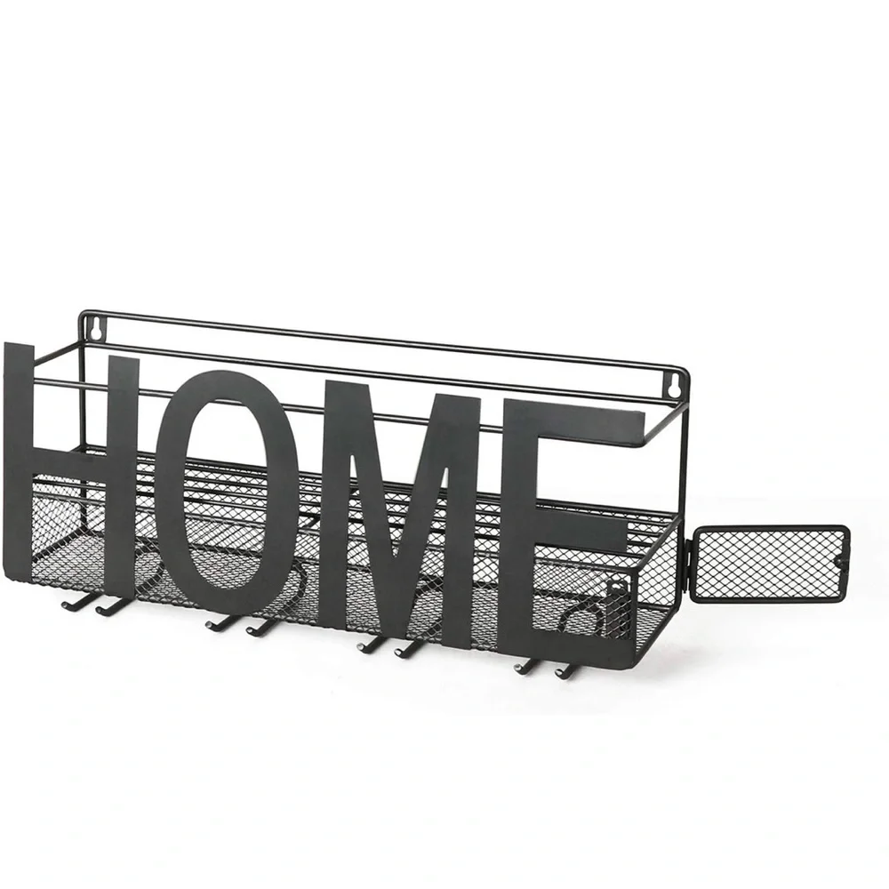 Home Wall Mount Wine Rack Black Metal