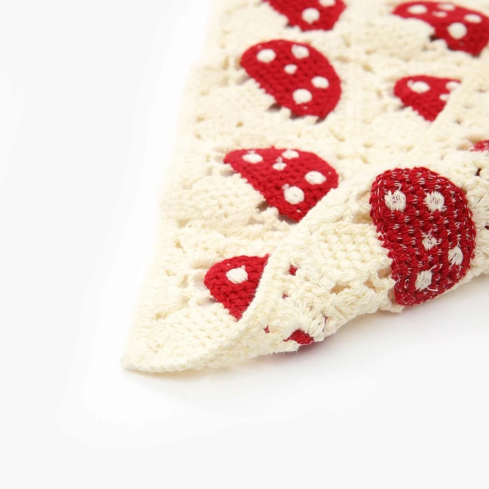 New! Anthropologie-Mushroom Crochet Hair Scarf