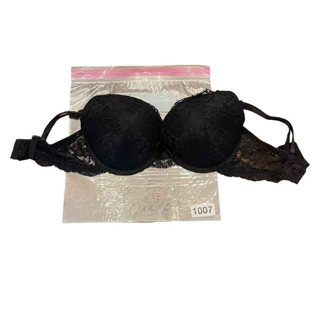 Black Fuchsia Women's Floral Lace Push Up Bra Size 34D