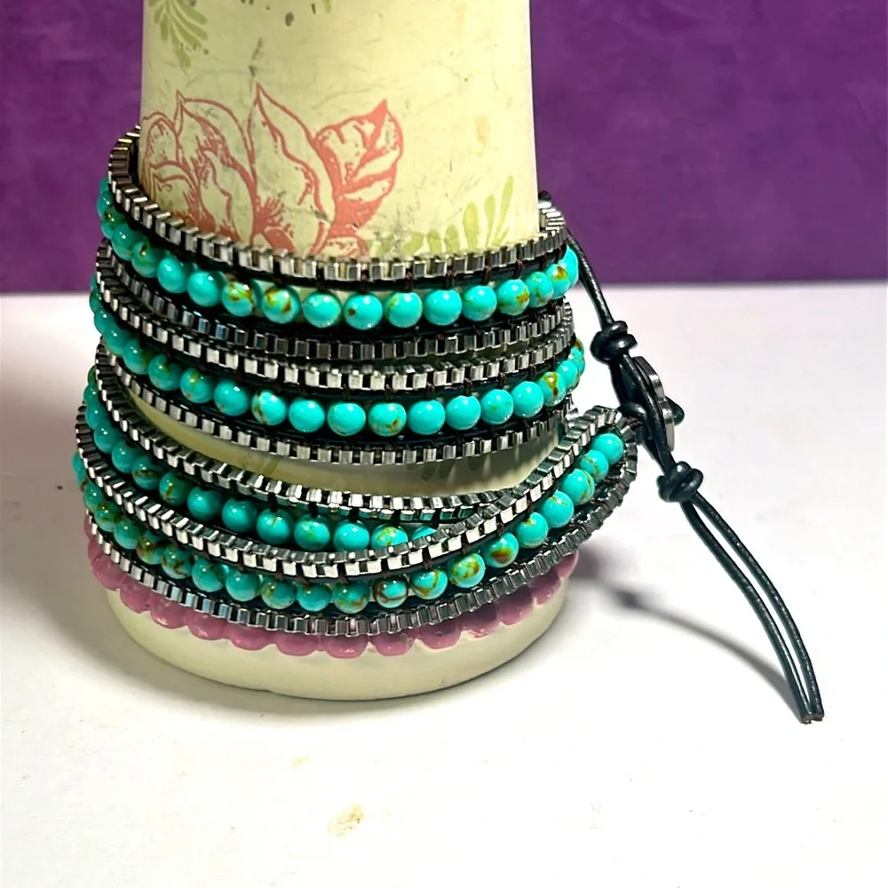 🌟Silver & Turquoise Sassparilla Wrap Bracelet🌟
