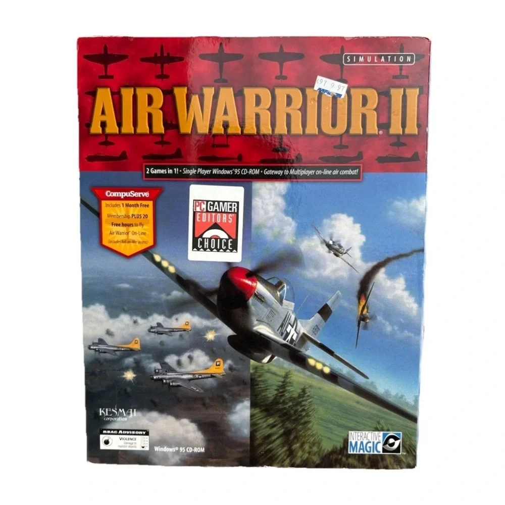 NEW- Air Warrior II PC CD Rom Interactive Magic Big Box Vintage Windows 95 Game