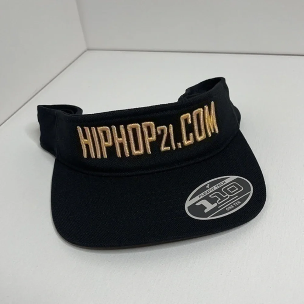 FLEXFIT BLACK/GOLD HIPHOP21 VELCRO VISER CAP❗️