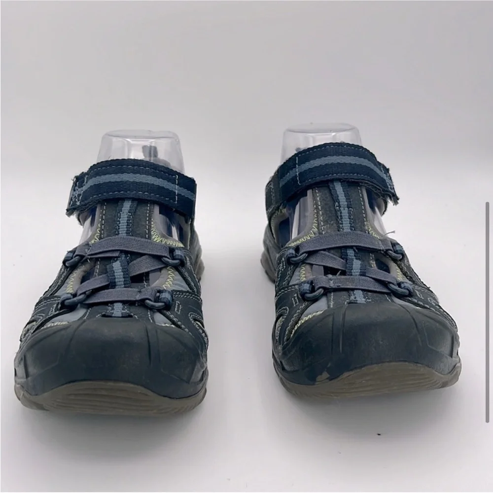 Merrell - Big Boy’s Hiker Navy &Green leather & textile water sandals shoes SZ 5