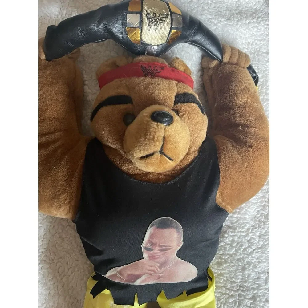 Officially Licensed WWF Cuddletown Friends Bear‎ Plush The Rock