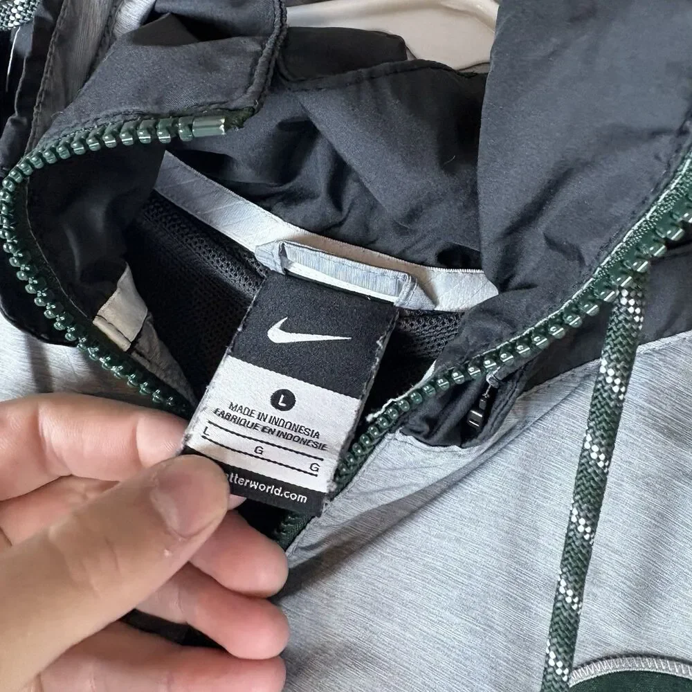 Nike MSU Spartans 1/4 Zip Hoodie Men’s Large Kangaroo Pocket Windbreaker