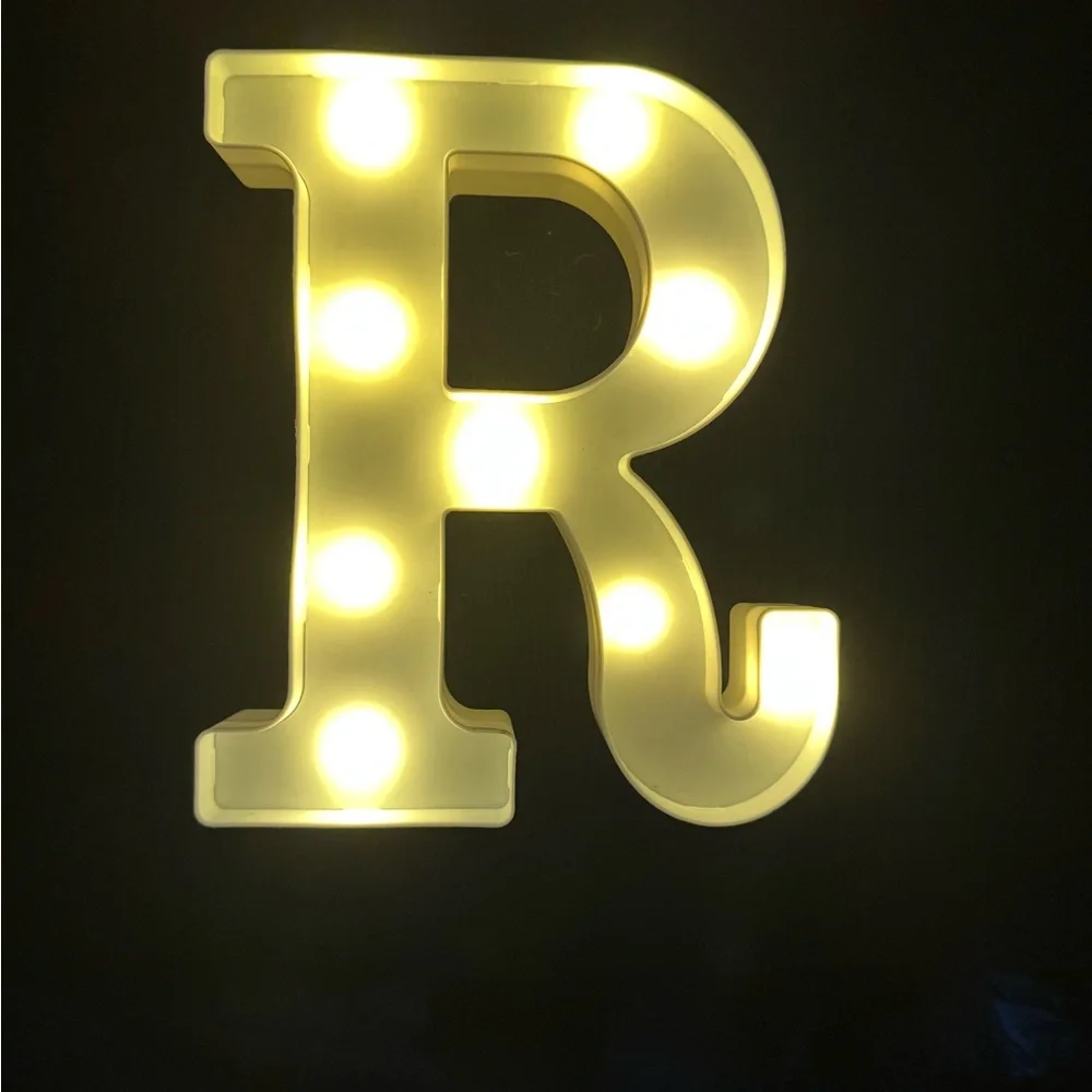 LED Light Up Letter 'R' - Warm White