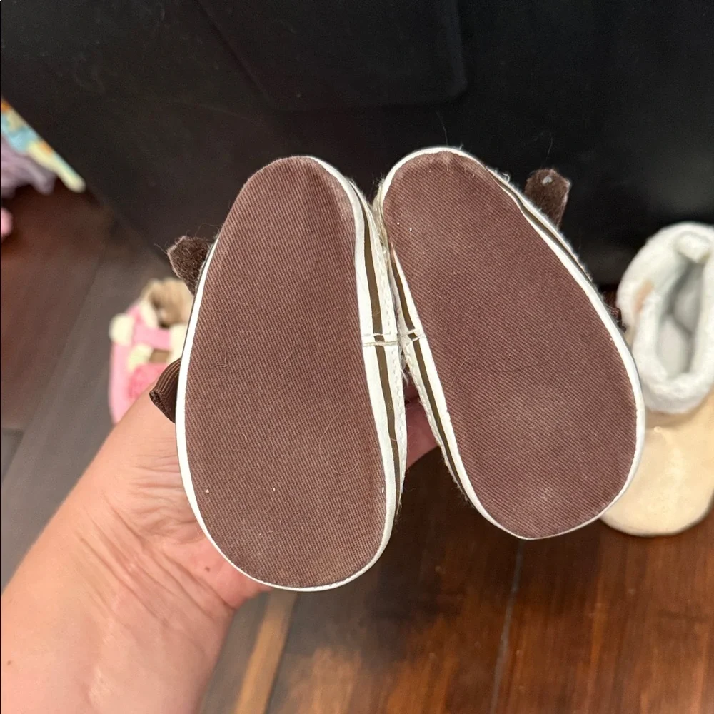 Pink, Brown, and Gold Kids Shoes Set