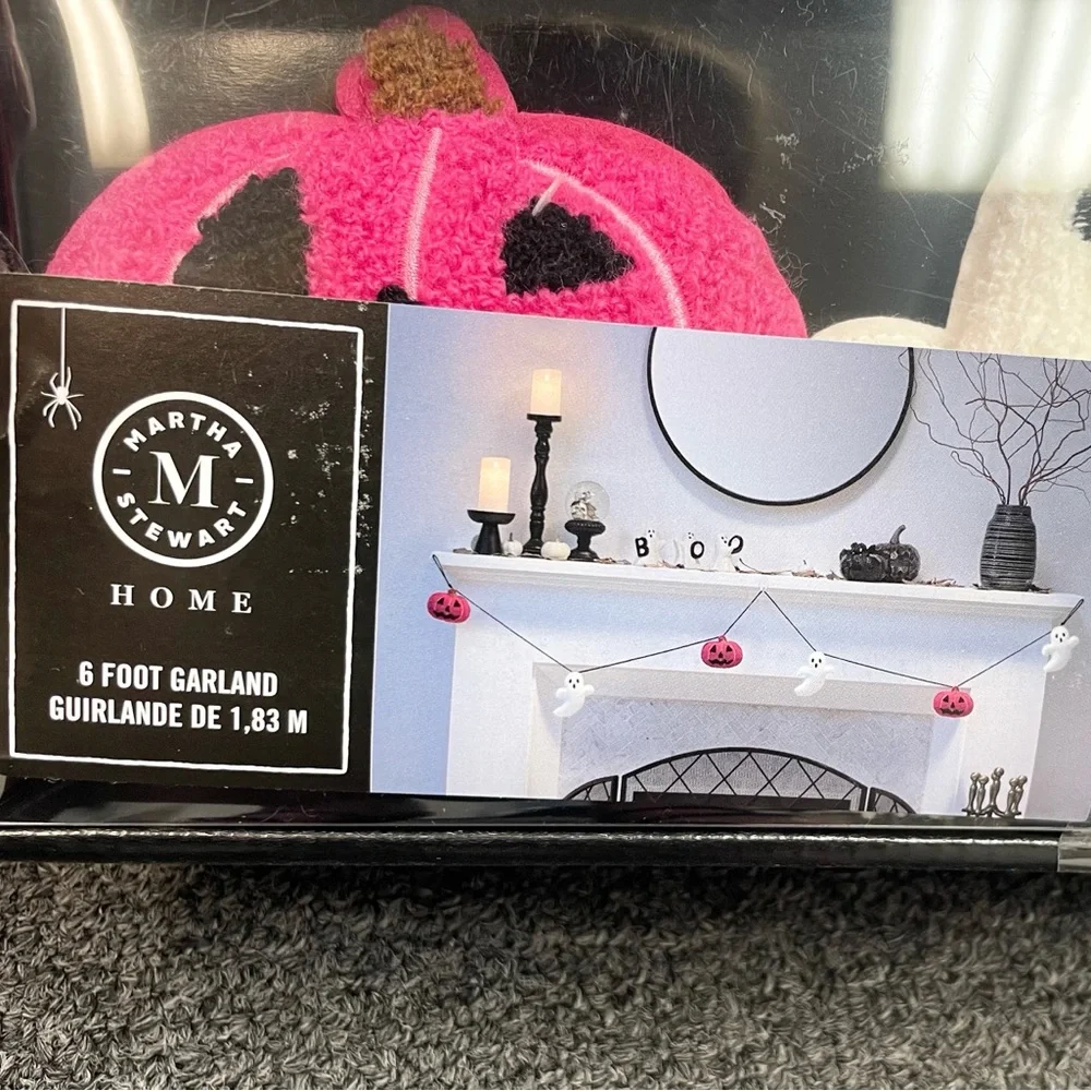 Pink & White Ghost/Pumpkin Garland