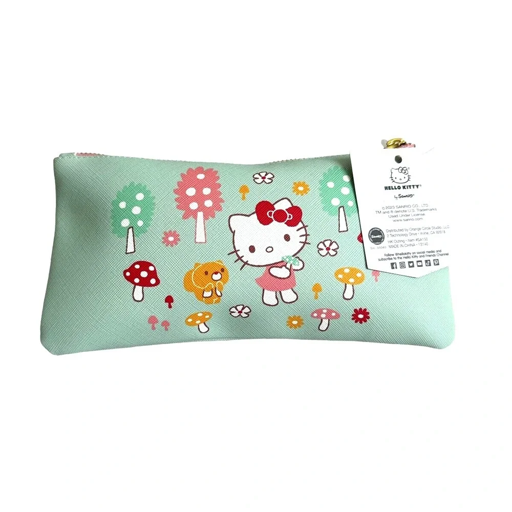Sanrio Hello‎ Kitty School Zipper Mushroom Pencil Pouch - Mint/8.75x4.25