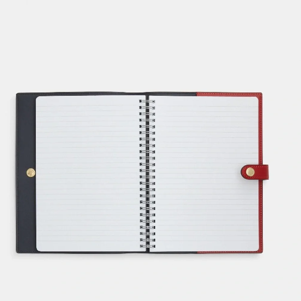NWT Coach Notebook In Signature Canvas blue/bold red CBL05