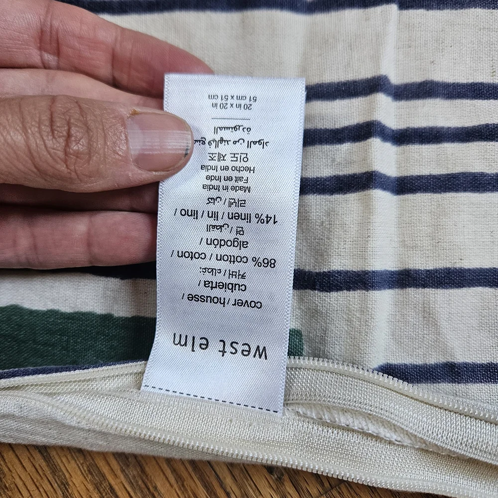 West Elm zip closure