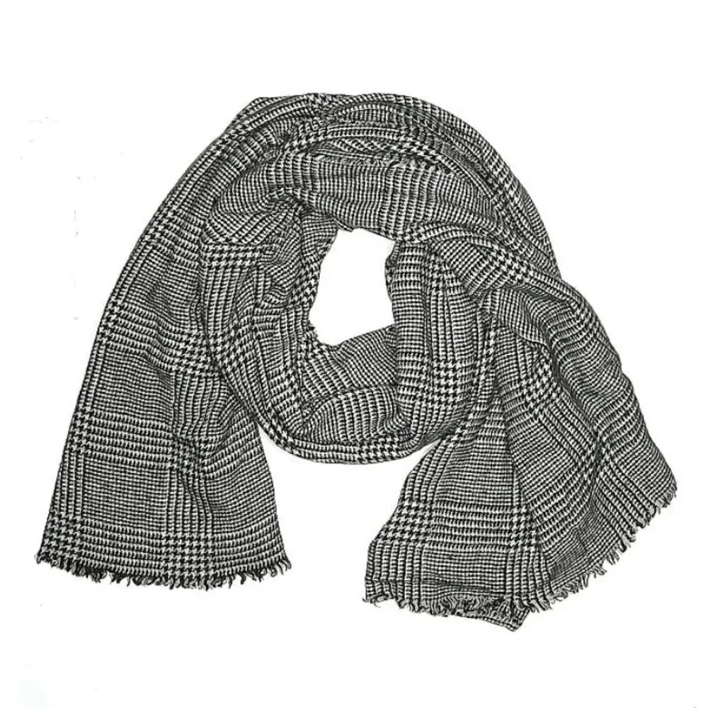 Plaid Winter Scarf, Black/White, Zara