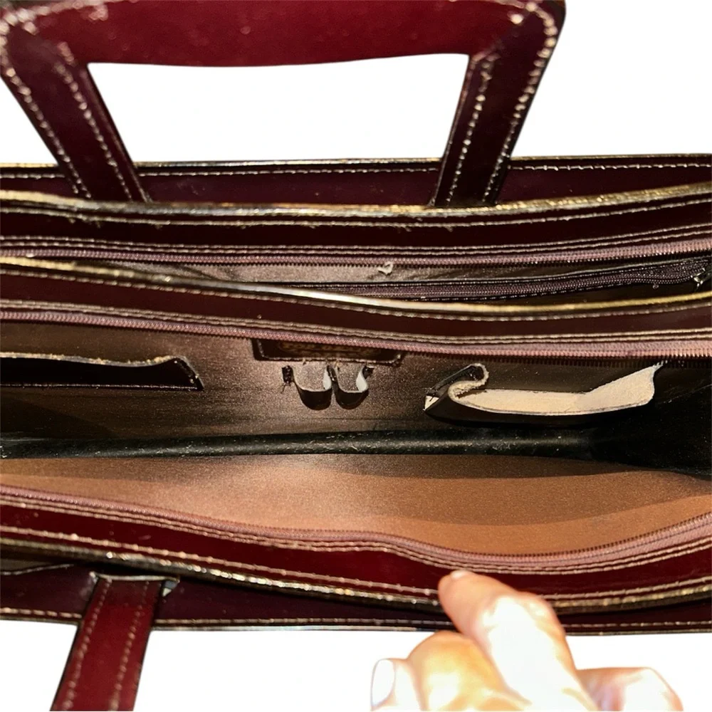 RKS Vintage Attache Briefcase Work Bag Leather Multi Compartments Messenger