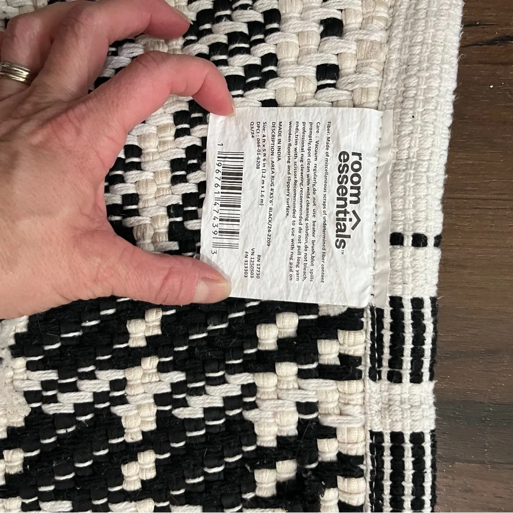 Room Essentials Black and White Checkered Door Mat