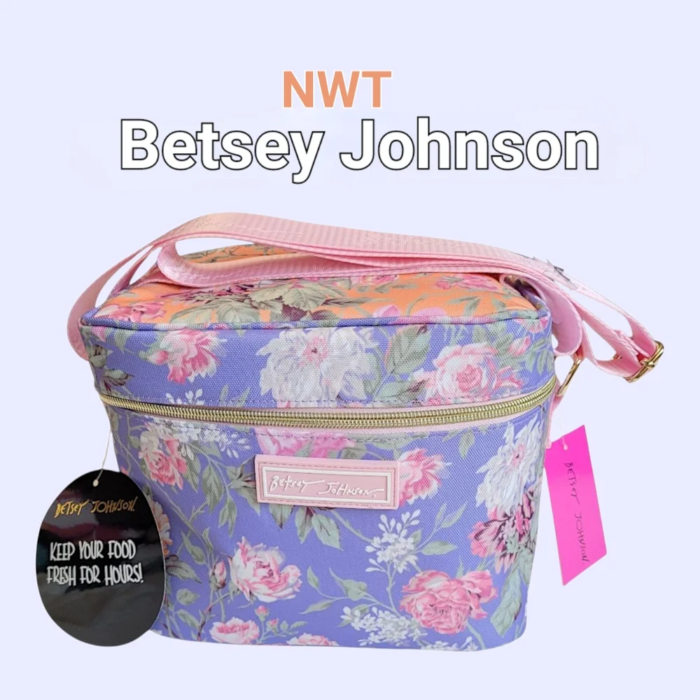 NWT Betsey Johnson Floral Insulated 6 Pack Lunch Cooler Bag Cottagecore