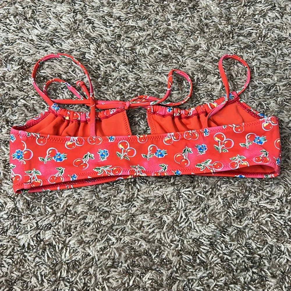 Pacsun Eco Red Cherry Salina Keyhole Tank Bikini Top Sz S