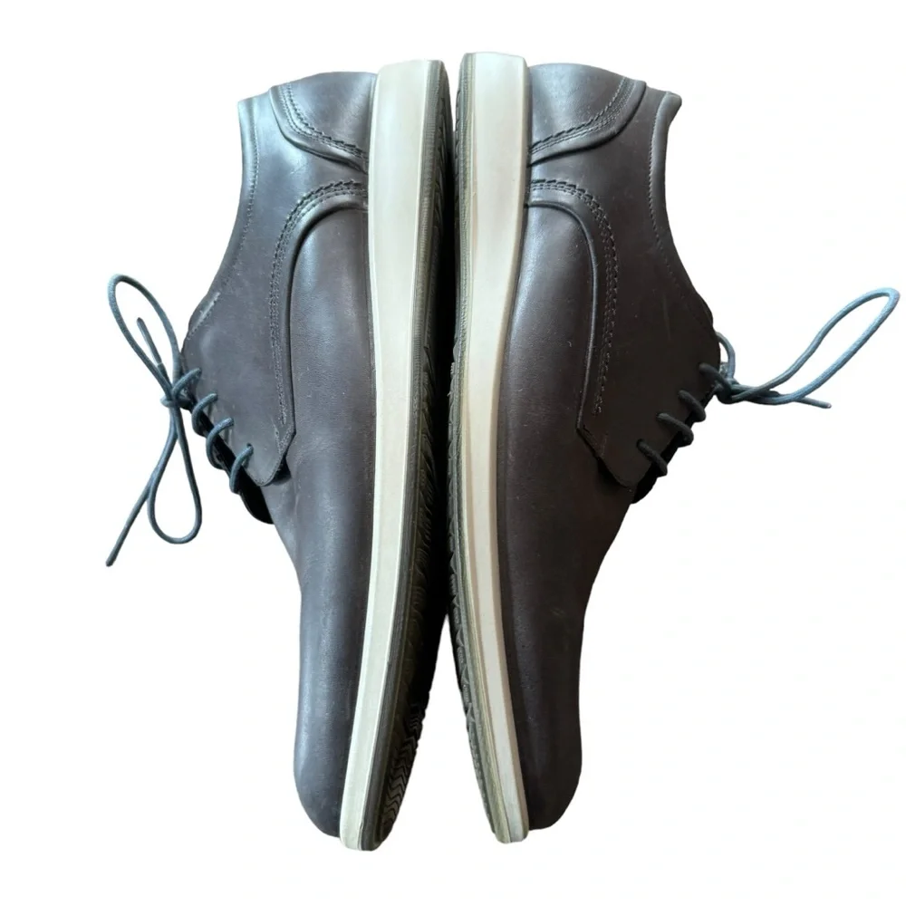 Men’s Ecco Size 44 (US Size 10) Gray Leather Lace Up Oxfords Shoes