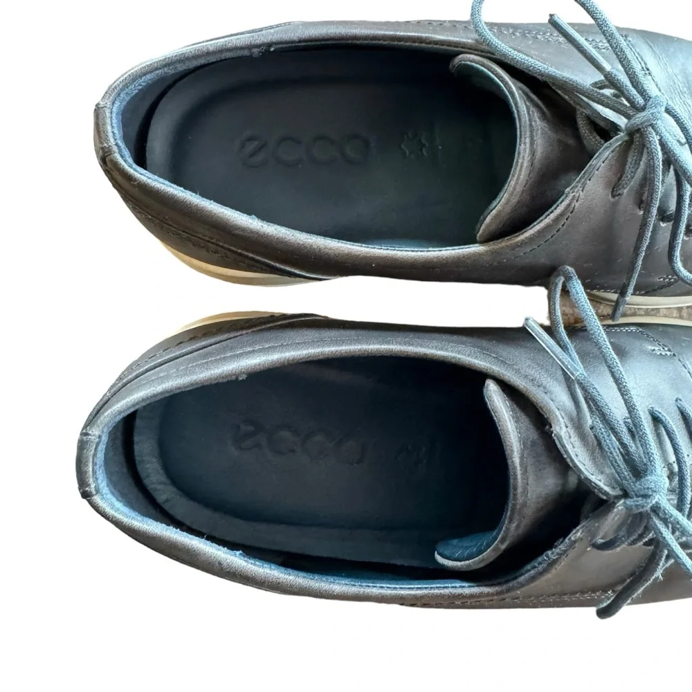 Men’s Ecco Size 44 (US Size 10) Gray Leather Lace Up Oxfords Shoes