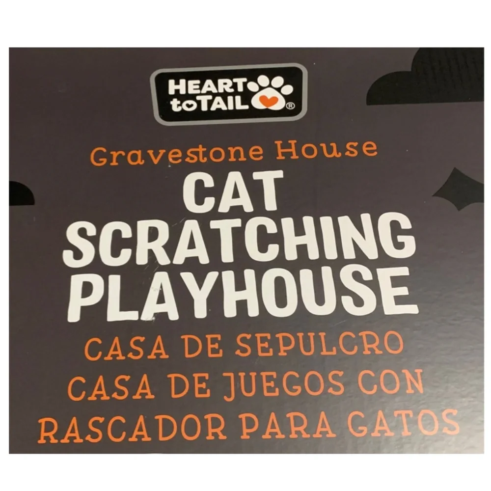 NIB! Heart To Tail Gravestone House Cat Scratching Playhouse with Catnip!