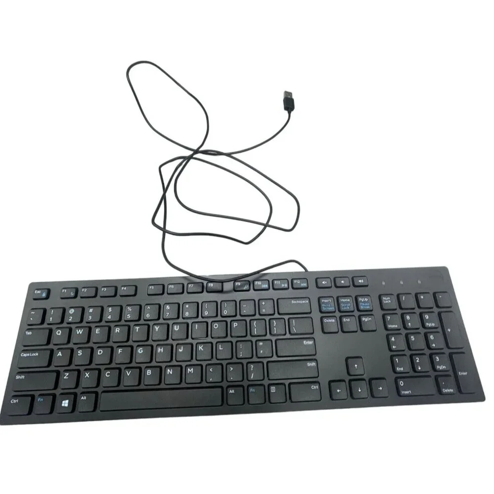 dell keyboard USB wire kb-216 black slim READ