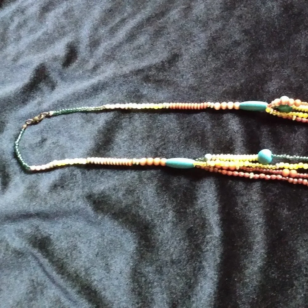 Beautiful Colorful Multi Layer Beaded Necklace