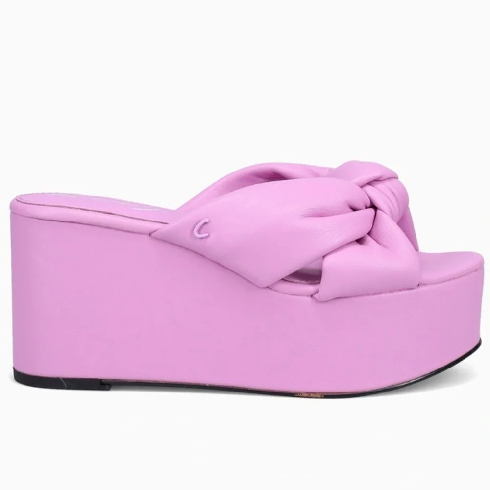 Circus NY Sam Edelman Women’s Grady Wedge Fiji Flower Pink Slide Sandal 8