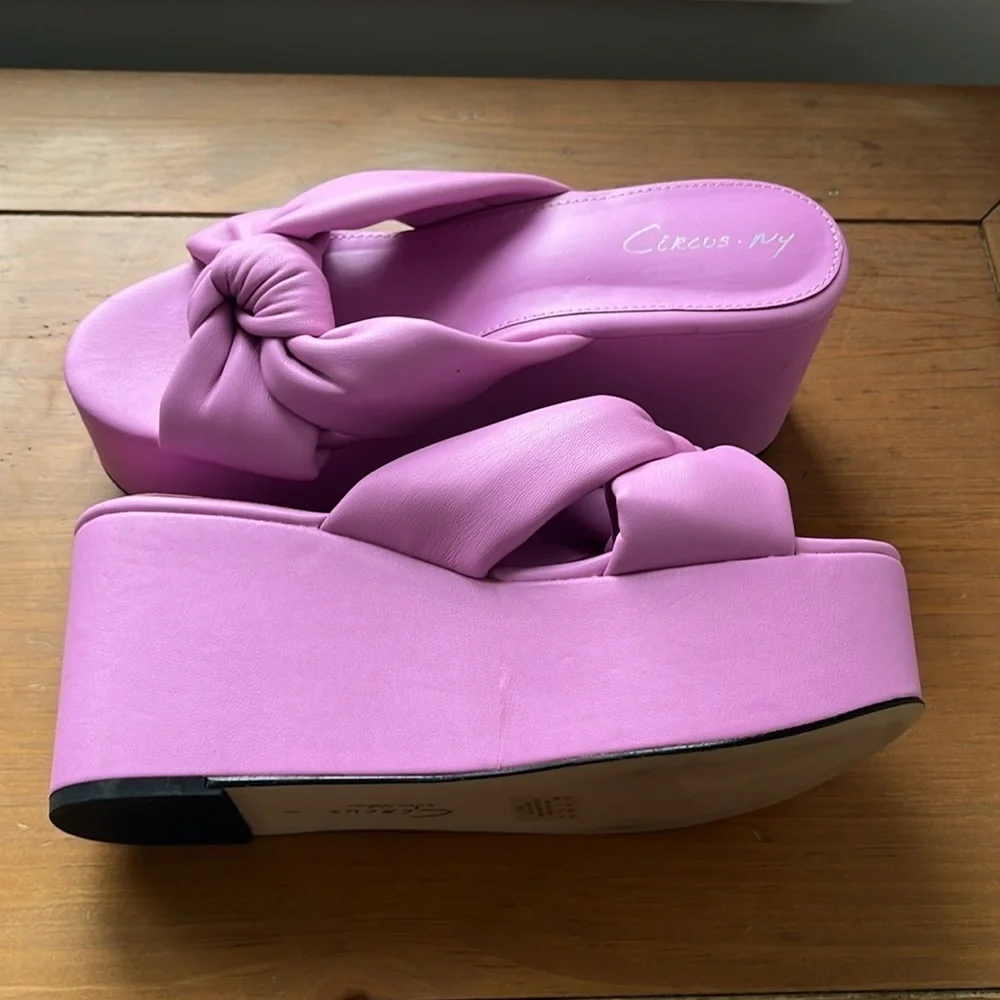 Circus NY Sam Edelman Women’s Grady Wedge Fiji Flower Pink Slide Sandal 8
