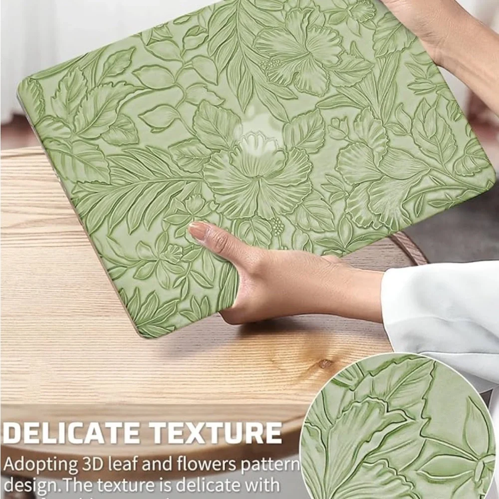 Floral Embossed Green Laptop case AIR 13
