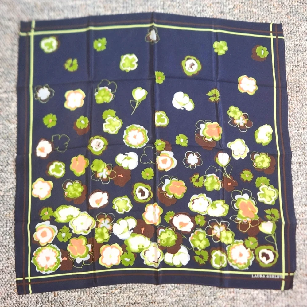 Laura Ashley Floral Silk Neck Scarf