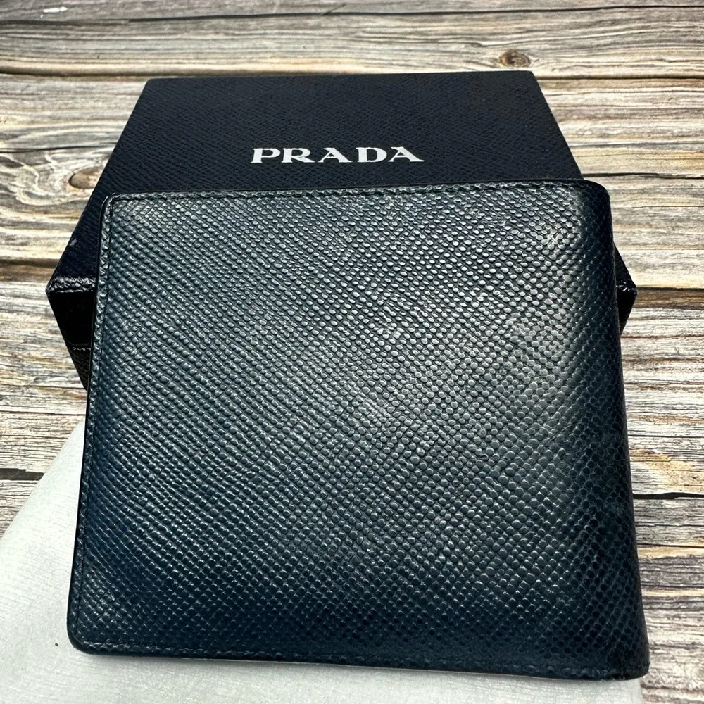 Prada Saffiano Leather Wallet with Box GUC​