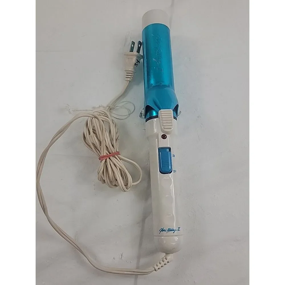 jheri redding‎ ii vintage 1 1/2in curling iron model cd150 blue and white