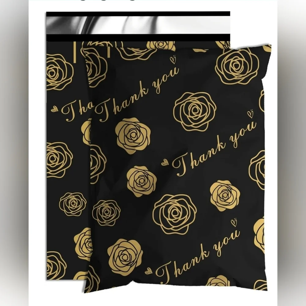 Set of 30 6x9 Black & Gold Poly Mailers