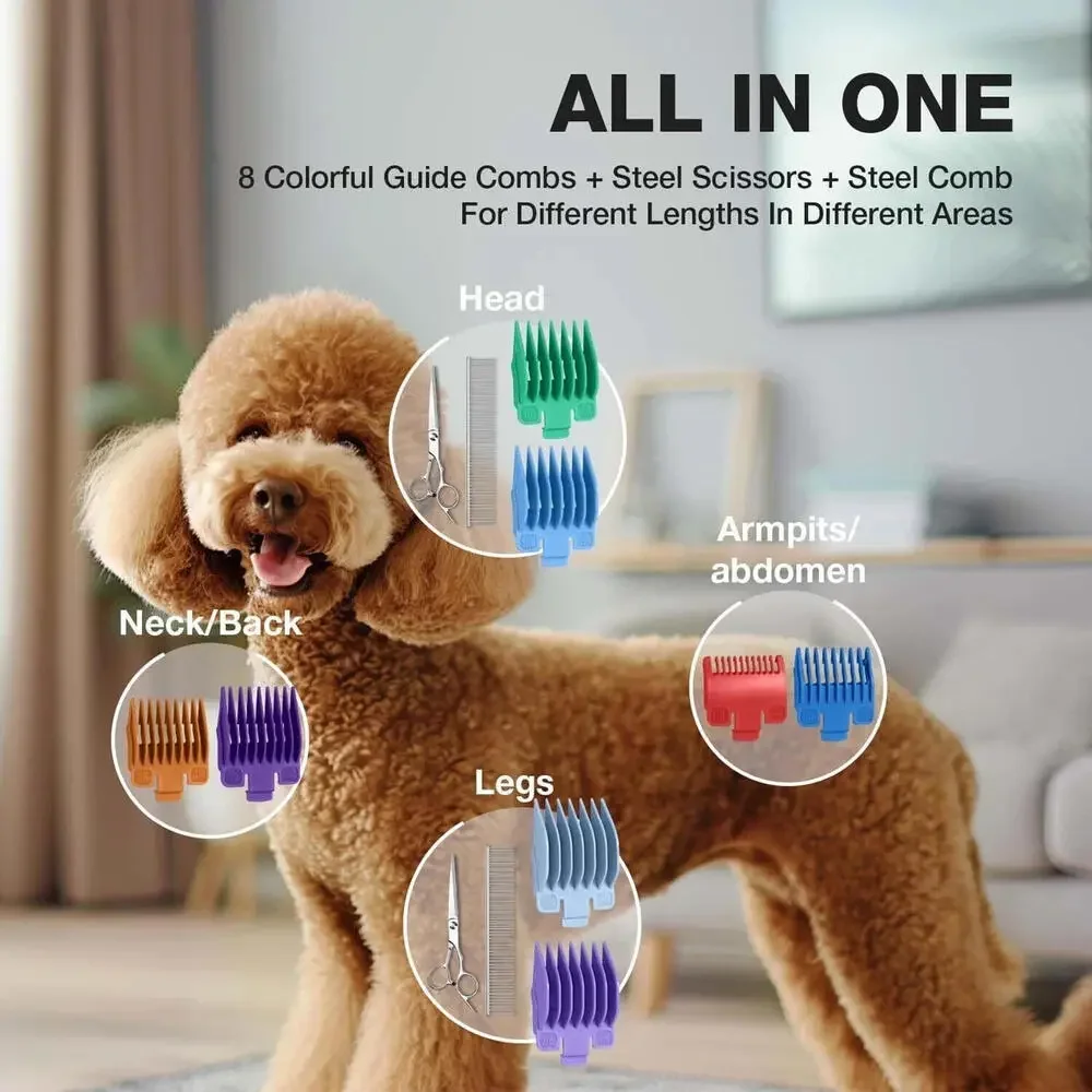 Dog Grooming Clipper kit – Low Noise, Ceramic Blade, by Fuzzyfix