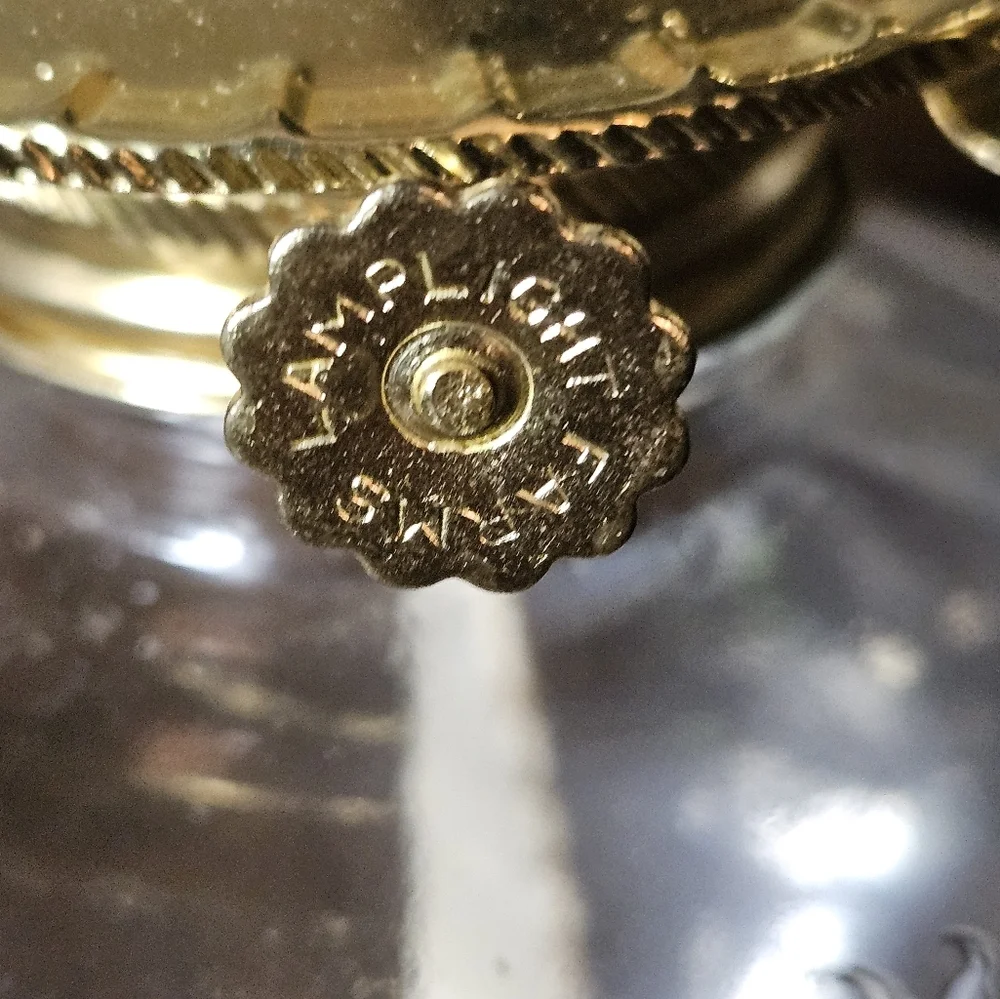 Elegant Glass Oil Lamp with Floral Design