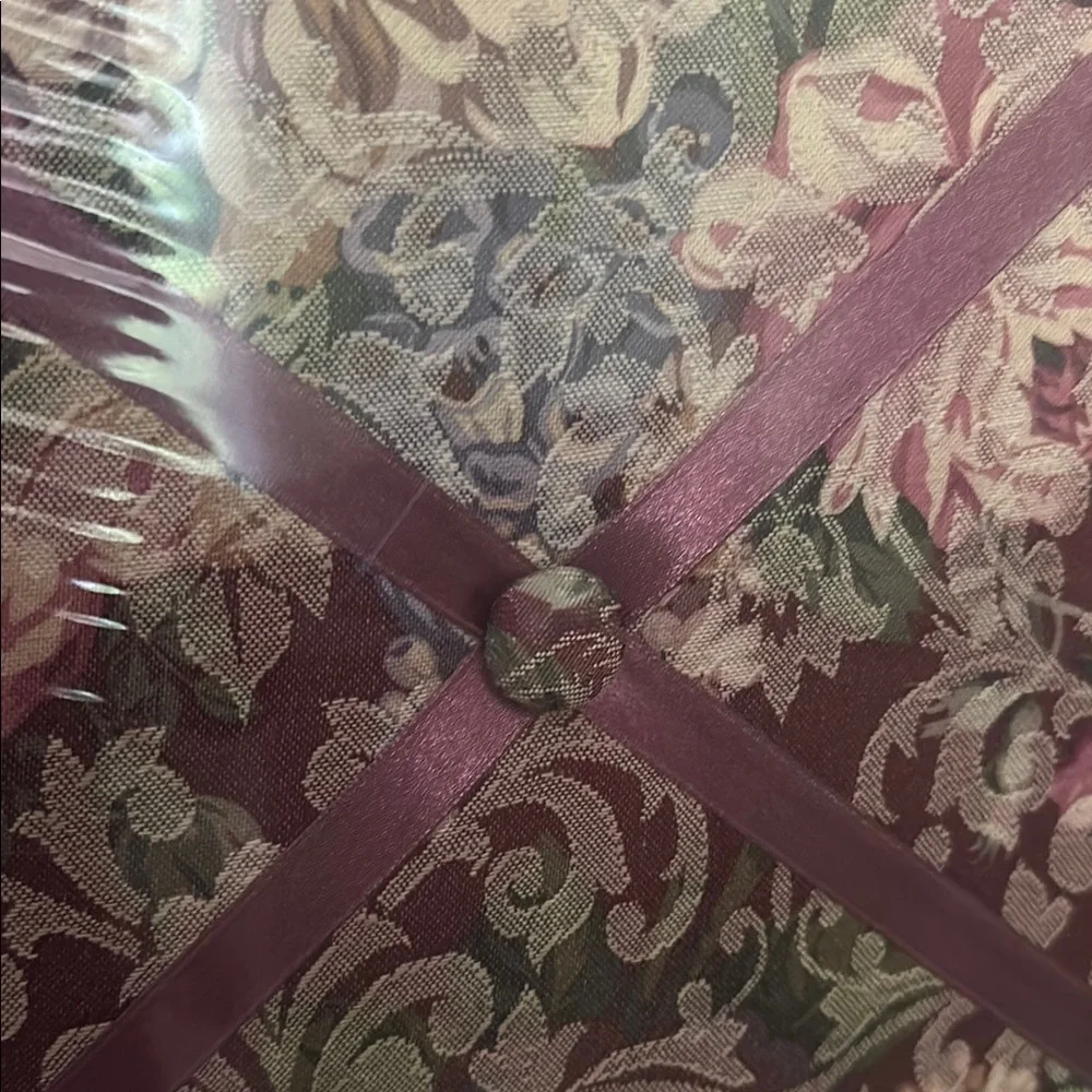 Vintage Burgundy Damask Jacquard Fabric Floral Memo Board Wall Art Accessory