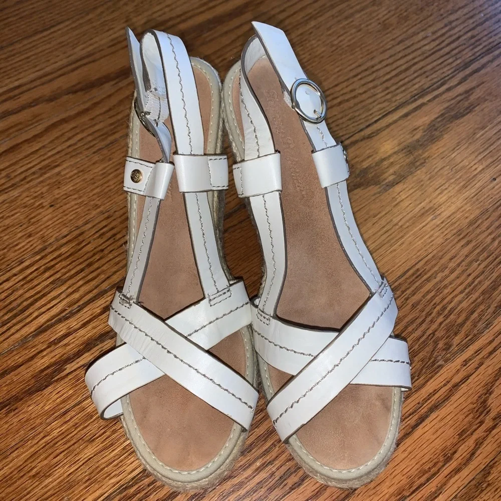 Tommy Bahama Riviera Leather Jute Wrapped Wedge Espadrilles size 7.5