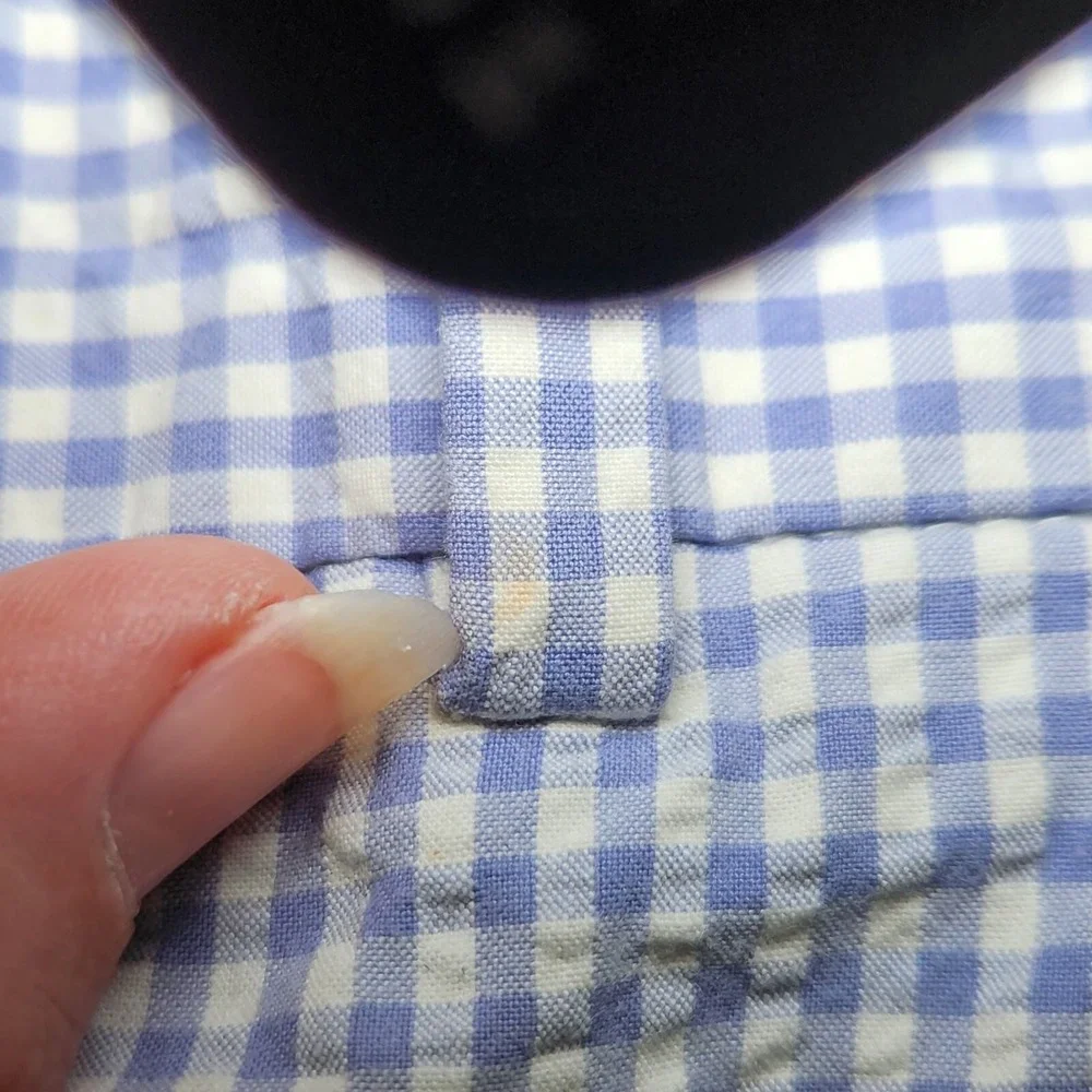 Polo Ralph Lauren Gingham Shorts Mens 36 Blue Seersucker Check Plaid Vintage