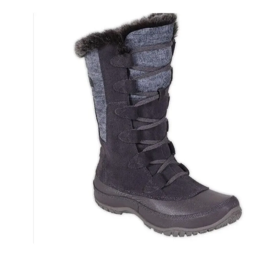 THE NORTH FACE Sz 7 Waterproof Insulated Nuptse Purna Boots Plum/Gray