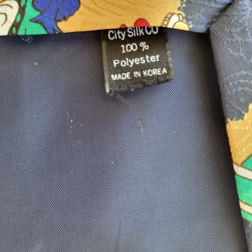 Vintage Dr. Seuss Novelty Necktie Cat in the Hat Driving Car STOP Sign Print