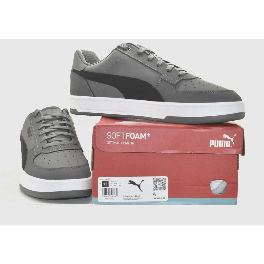 B2 NIB PUMA Caven 2.0 Buck Cool Dark Gray-Puma Black Sneaker Shoes Size 12