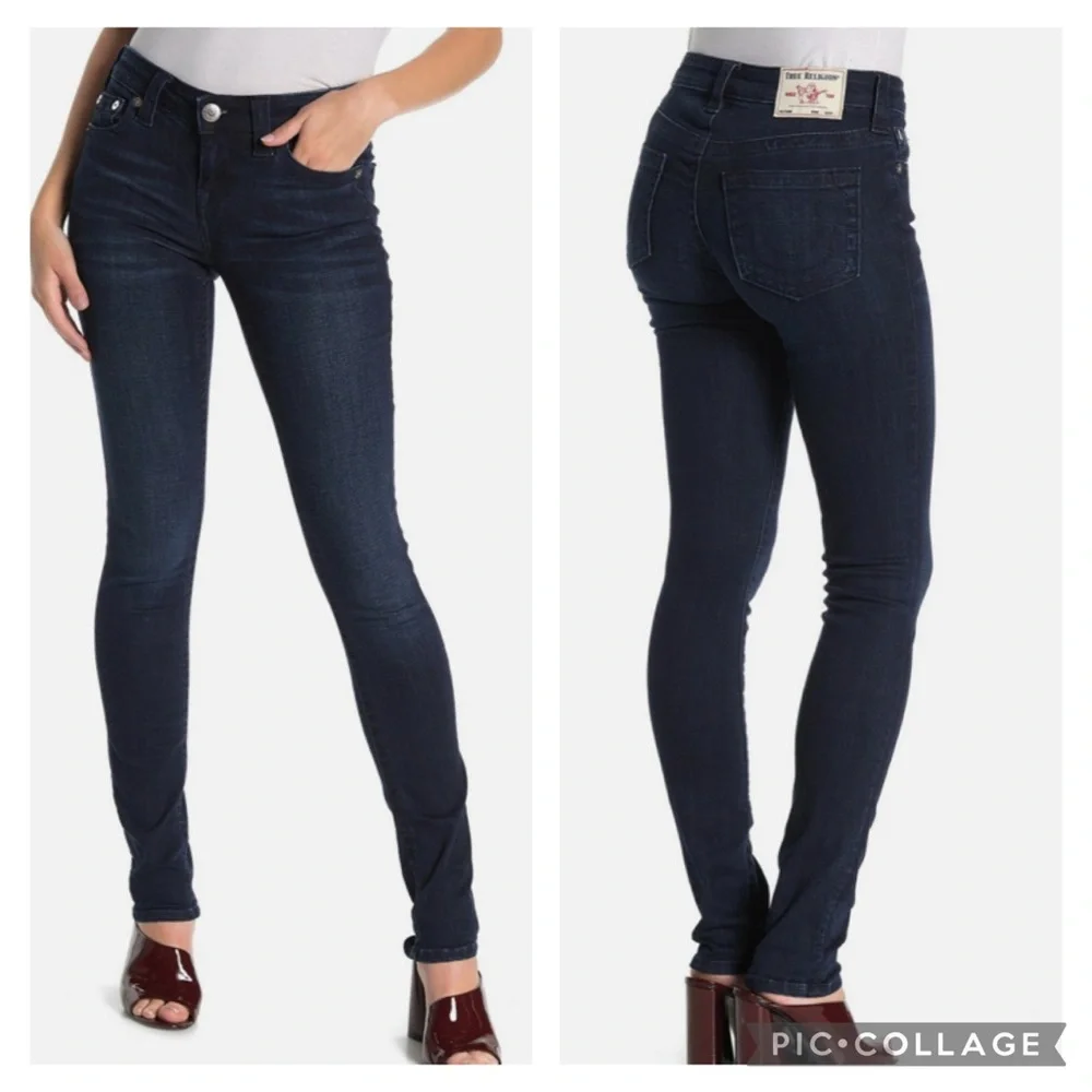 NWT True Religion Women's Stella Skinny Fit Stretch Jeans in Bedazzled