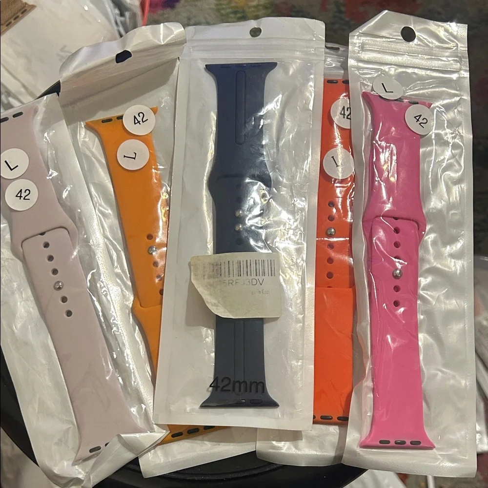Smartwatch Band Set - Pink, Orange, Blue, lilac& bright orange